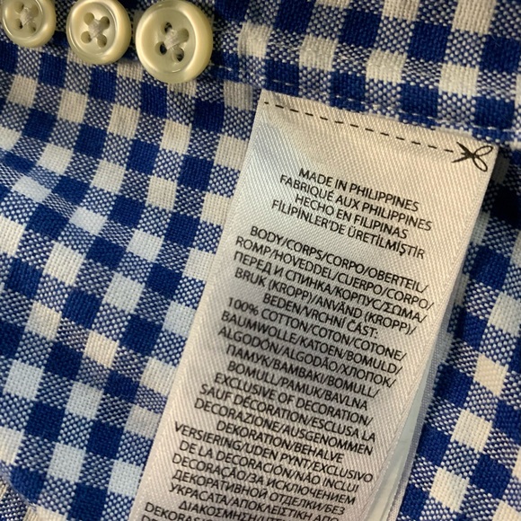 Polo Ralph Lauren Men Small Blue Gingham Checkered Button Down Long Sleeve Shirt - Picture 8 of 9